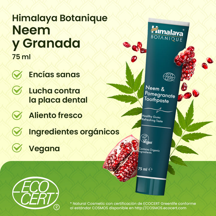 Himalaya Botanique Pasta de Dientes de Neem y Granada 75 ml