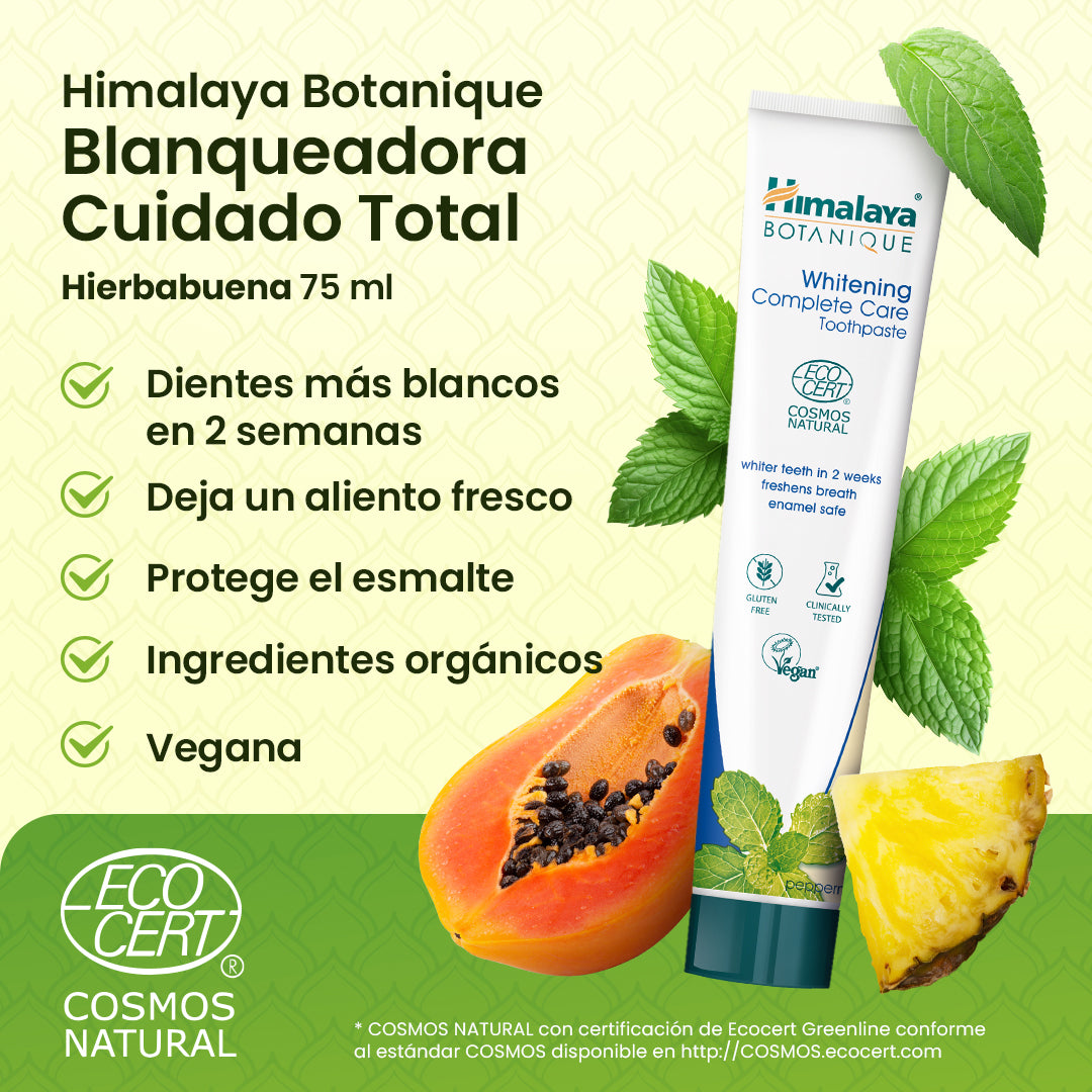 Himalaya Botanique Pasta de Dientes Blanqueadora Cuidado Total - Hierbabuena 75 ml