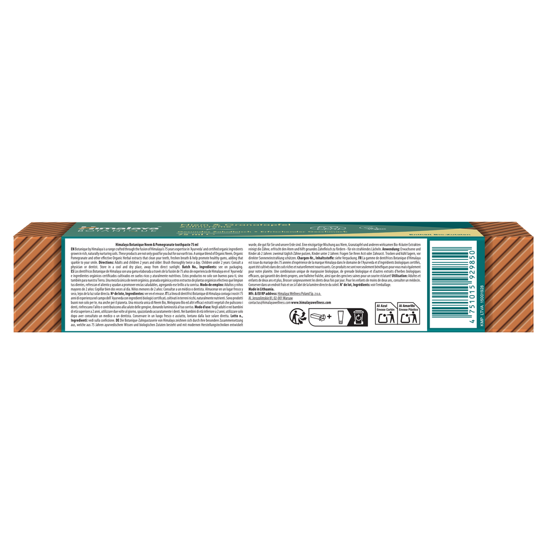 Himalaya Botanique Pasta de Dientes de Neem y Granada 75 ml