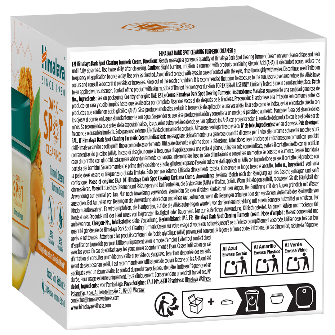 Crema de cúrcuma aclaradora de manchas oscuras de Himalaya