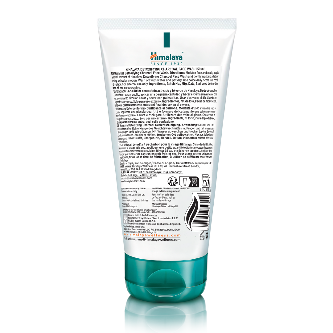 Lavado facial desintoxicante con carbón activado y té verde 150 ml