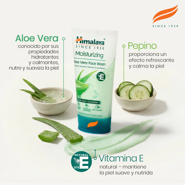LIMPIADOR FACIAL ALOE VERA HIDRATANTE DE HIMALAYA 150 ML