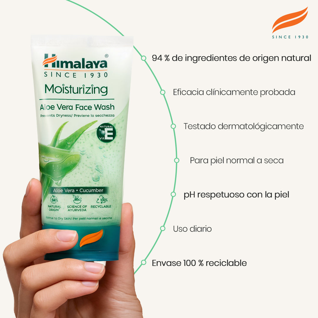 LIMPIADOR FACIAL ALOE VERA HIDRATANTE DE HIMALAYA 150 ML