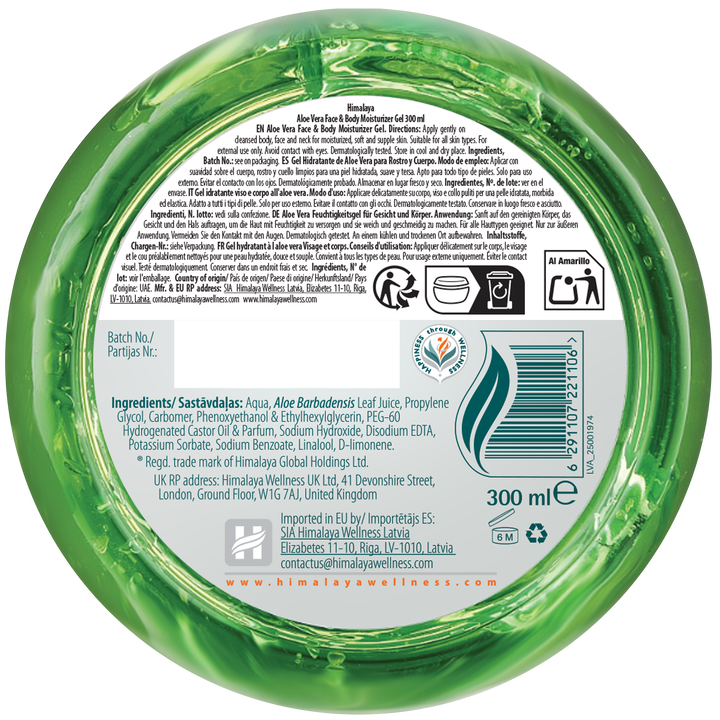 Gel hidratante corporal y facial de aloe vera