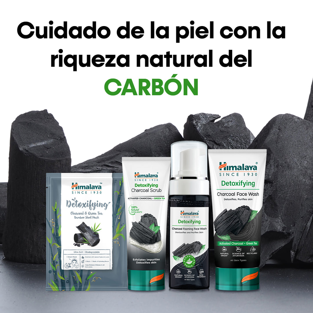 Lavado facial desintoxicante con carbón activado y té verde 150 ml