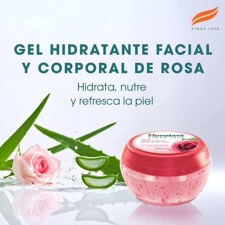 GEL HIDRATANTE FACIAL Y CORPORAL DE ROSAS DE HIMALAYA 300 ML