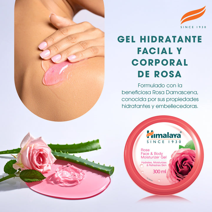 GEL HIDRATANTE FACIAL Y CORPORAL DE ROSAS DE HIMALAYA 300 ML