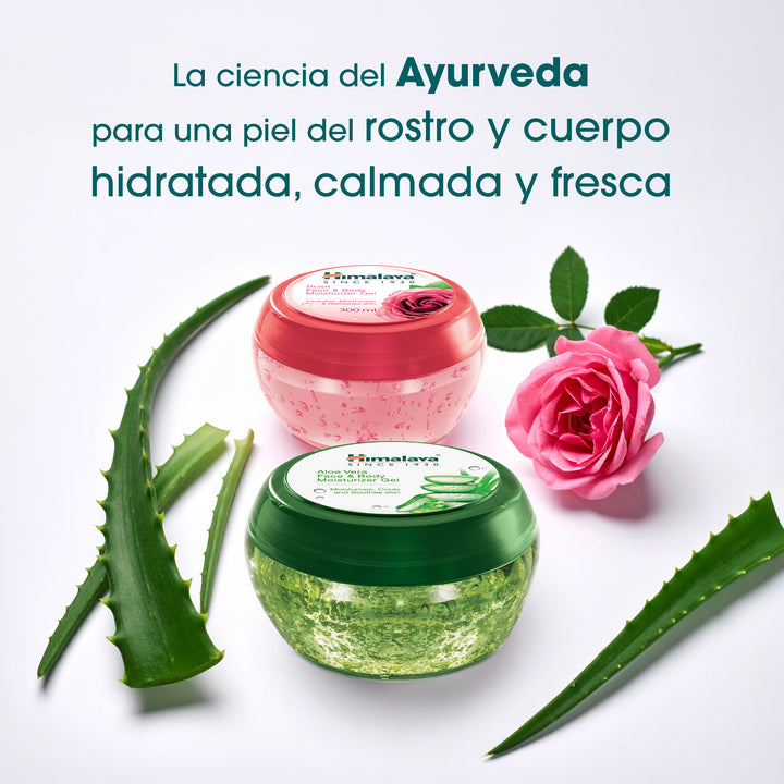 GEL HIDRATANTE FACIAL Y CORPORAL DE ROSAS DE HIMALAYA 300 ML