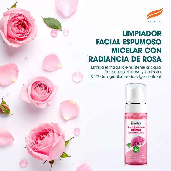 ESPUMA LIMPIADORA MICELAR ROSA RADIANTE DE HIMALAYA 150 ML