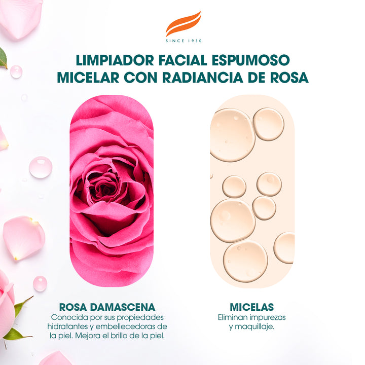 ESPUMA LIMPIADORA MICELAR ROSA RADIANTE DE HIMALAYA 150 ML