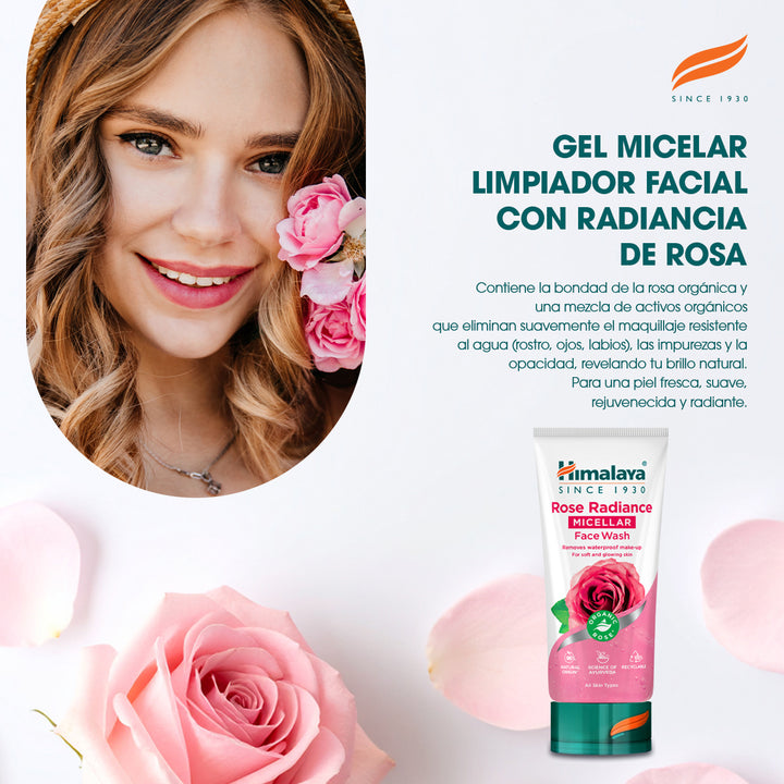 LIMPIADOR FACIAL MICELAR ROSA RADIANTE DE HIMALAYA 150 ML