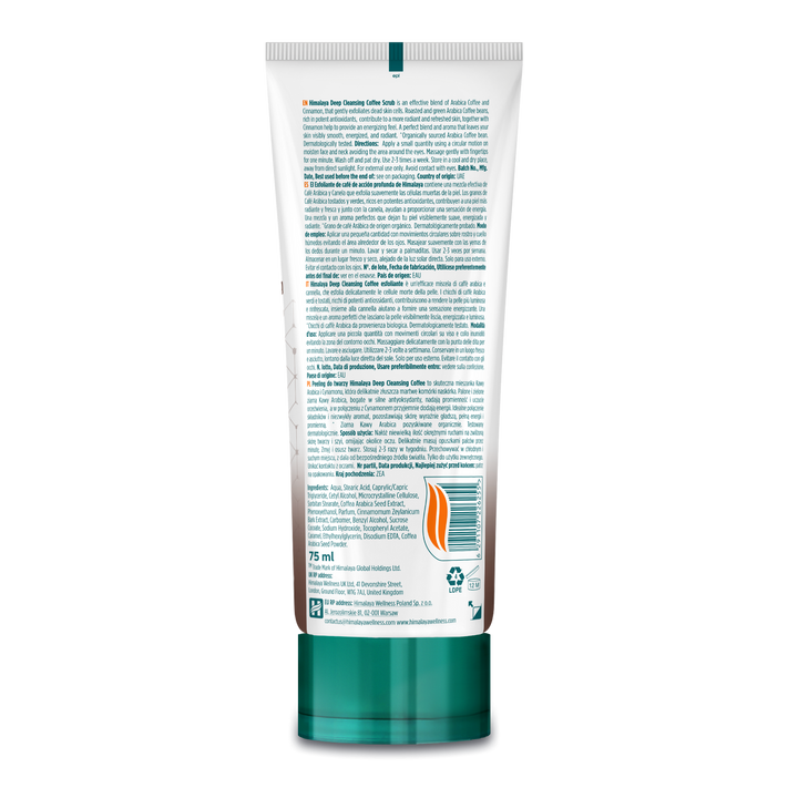 Himalaya Exfoliante facial de café de limpieza profunda - 75 ml