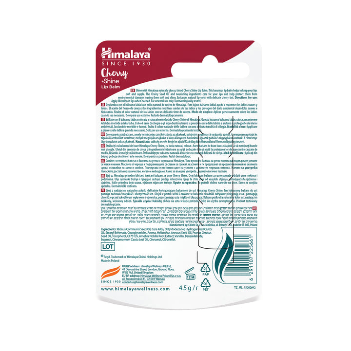 Himalaya Bálsamo Labial Cherry Shine, 4.5 g