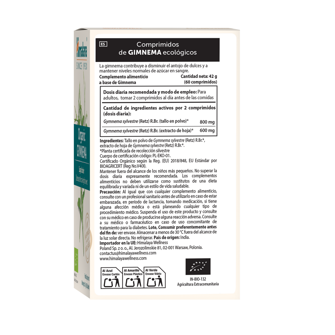 Himalaya Organic Gymnema 60 comprimidos