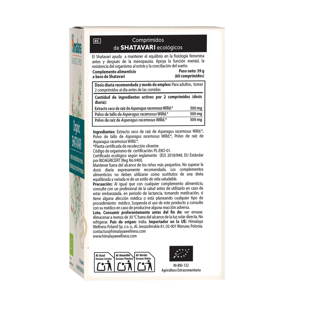 Himalaya Organic Shatavari 60 comprimidos