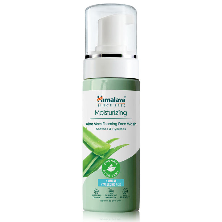 Himalaya Jabón facial espumoso hidratante de aloe vera, 150 ml
