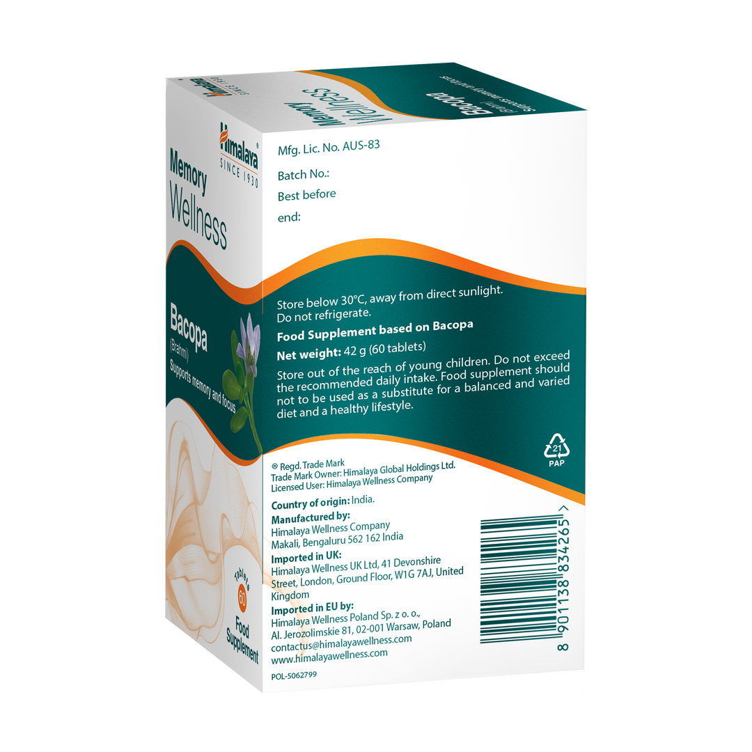 Himalaya Memory Wellness Bacopa - 60 Comprimidos