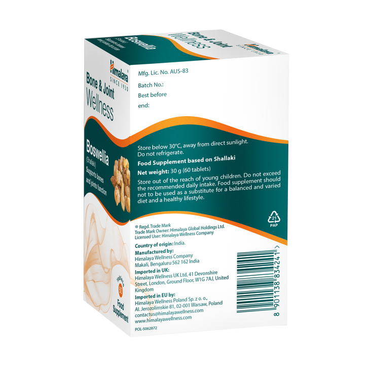 Himalaya Bone & Joint Wellness Boswellia - 60 Comprimidos