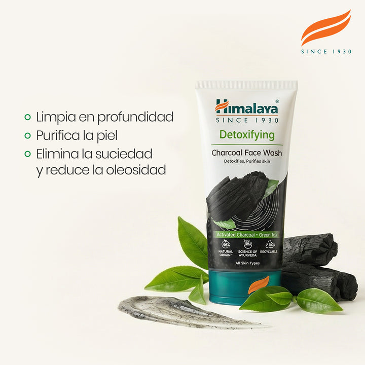 Lavado facial desintoxicante con carbón activado y té verde 150 ml