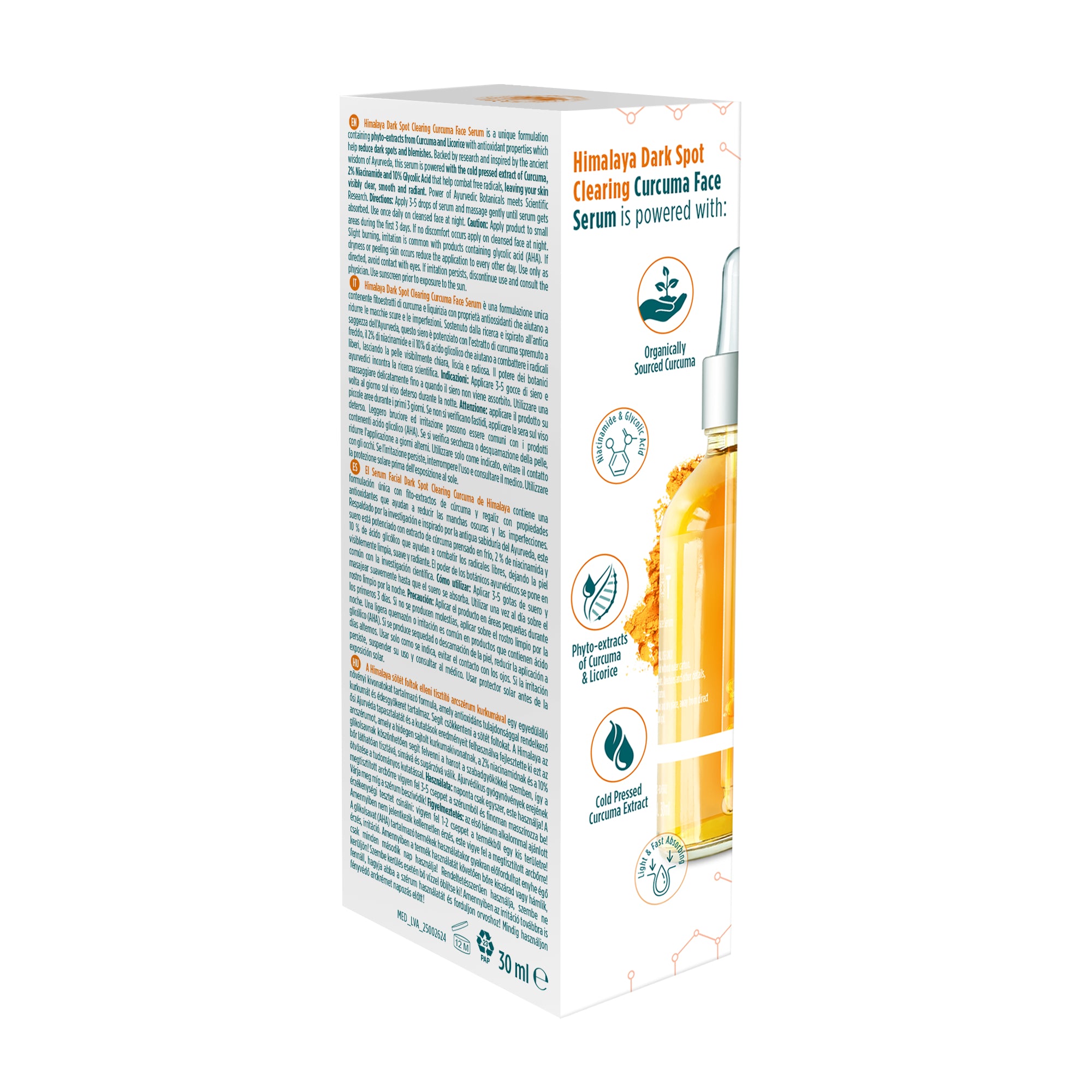 Suero facial de cúrcuma aclarador de manchas oscuras Himalaya