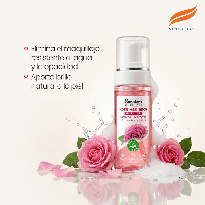 ESPUMA LIMPIADORA MICELAR ROSA RADIANTE DE HIMALAYA 150 ML