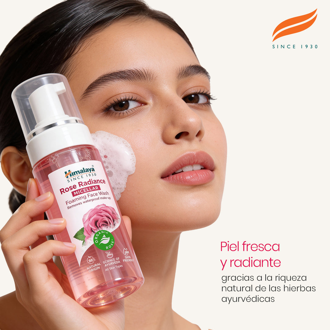 ESPUMA LIMPIADORA MICELAR ROSA RADIANTE DE HIMALAYA 150 ML