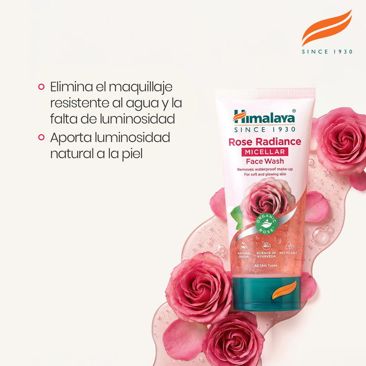 LIMPIADOR FACIAL MICELAR ROSA RADIANTE DE HIMALAYA 150 ML