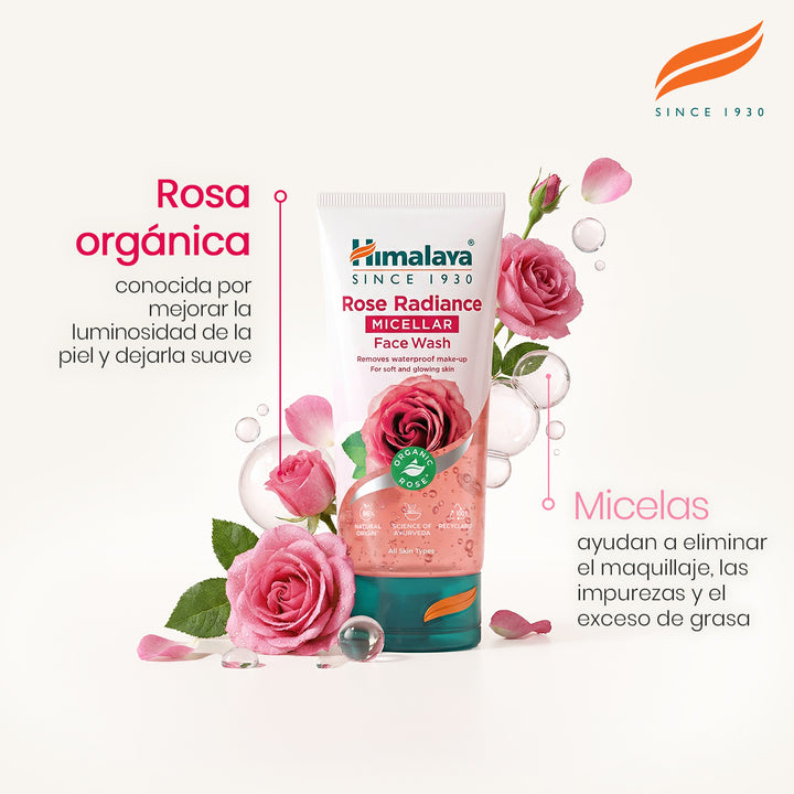 LIMPIADOR FACIAL MICELAR ROSA RADIANTE DE HIMALAYA 150 ML