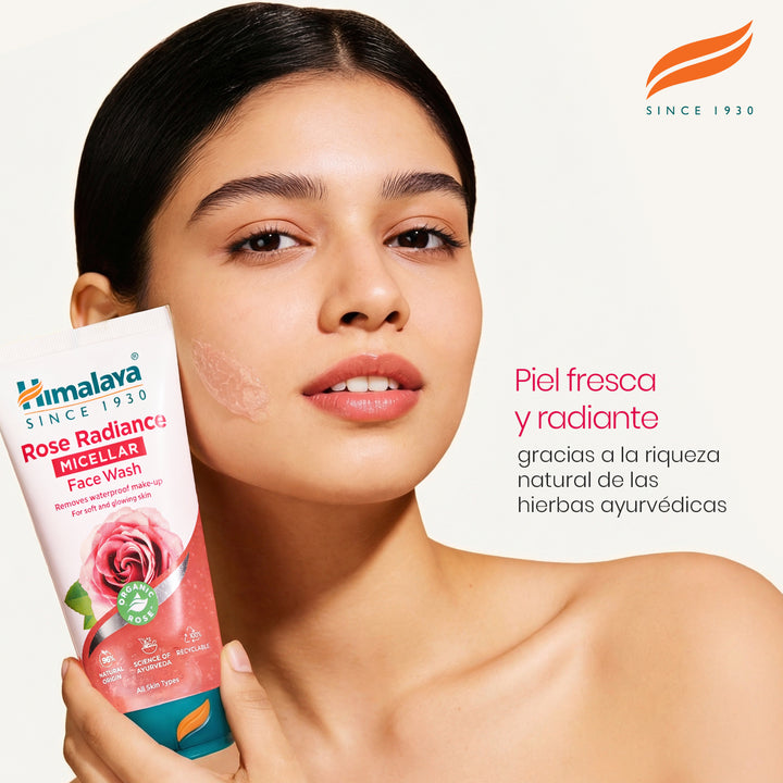 LIMPIADOR FACIAL MICELAR ROSA RADIANTE DE HIMALAYA 150 ML